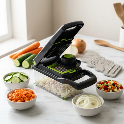 SliceMaster Pro™ — Corta, Ralla y Pica Todo en Segundos.