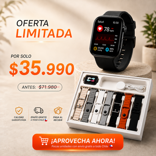 S2000 Smartwatch ™ – versátil con 7 correas intercambiables, monitoreo de frecuencia cardíaca y llamadas inteligentes