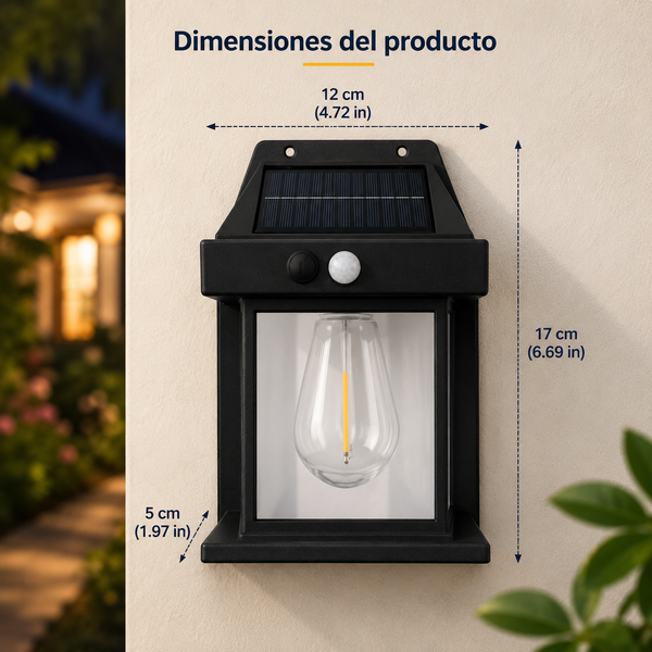 NightWatch Solar instalada en muro exterior