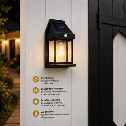 NightWatch Solar™ – Pack x2 Faroles LED con Sensor de Movimiento Ahorra Energía, Ilumina tu Exterior Toda la Noche