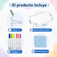 GlowBoard™ – Pizarra LED Mágica, Borra al Instante, Creatividad Sin Límites