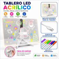 GlowBoard™ – Pizarra LED Mágica, Borra al Instante, Creatividad Sin Límites