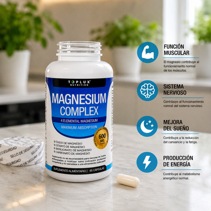 MagnaZen™ – Magnesio Complex Premium 600 mg | Máxima Absorción, Relajación Muscular & Equilibrio Mental