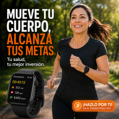 S2000 Smartwatch ™ – versátil con 7 correas intercambiables, monitoreo de frecuencia cardíaca y llamadas inteligentes